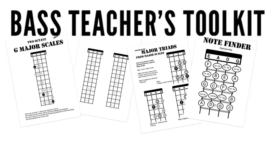 bass guitar teacher's downloadable materials