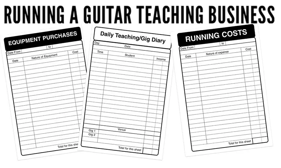 guitar teaching diary and accounts system