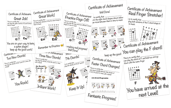  how to teach kids guitar by awarding certificates